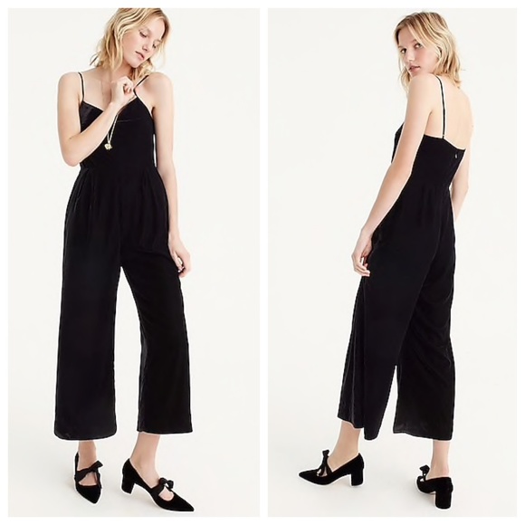 j crew black velvet jumpsuit